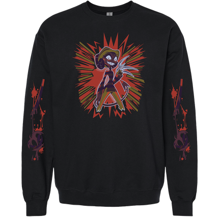Crewneck Sweatshirt - Barbie Wire Halloween Slasher w/Printed Sleeves *LIMITED STOCK*