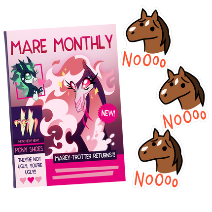 Mare Monthly Notebook W/3 Horse Stickers *LIMITED STOCK*