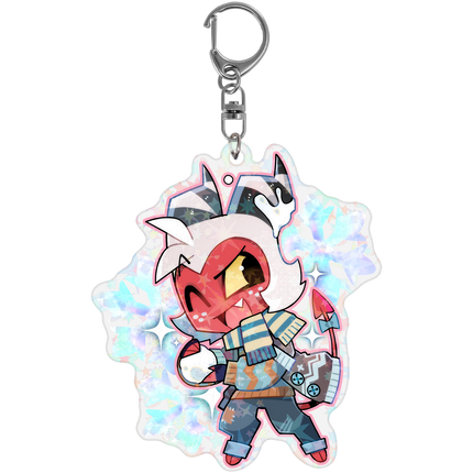 Moxxie - Cozy Winter - Holographic Keychain *LIMITED STOCK*
