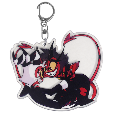 Playfighting Moxxie + Millie - Acrylic Keychain *LIMITED STOCK*
