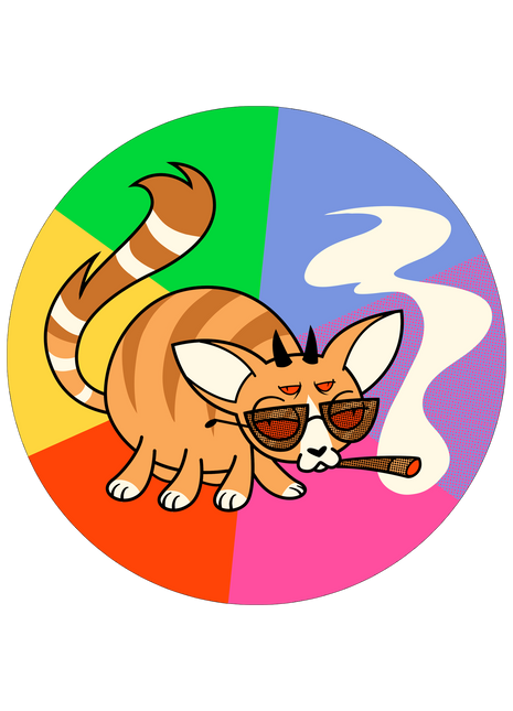 Psycadelic Smoking Cat Sticker *LIMITED STOCK*