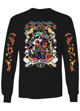 Long Sleeve Shirt - Sinsmas 2024 - Millie + Moxxie w/Printed Sleeves *LIMITED STOCK*