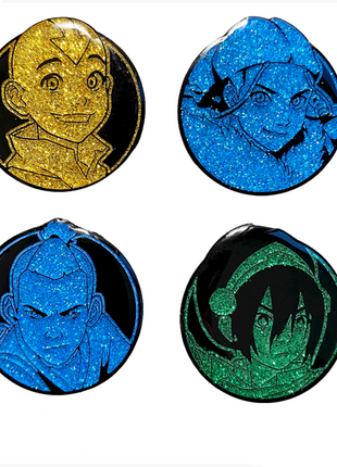 Team Avatar - Avatar: The Last Airbender Glitter Pin Set *LAST CHANCE*