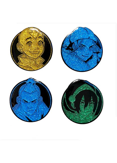Team Avatar - Avatar: The Last Airbender Glitter Pin Set *LAST CHANCE*