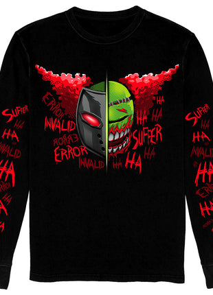 Long Sleeve Shirt - Faces of Tricky w/Printed Sleeves *LAST CHANCE*