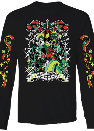 Long Sleeve Shirt - Sinsmas 2024 - Mammon + Glitz + Glam w/Printed Sleeves *LAST ONE*